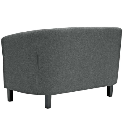 Prospect 2 Piece Upholstered Fabric Loveseat and Armchair Set, Fabric, Grey Gray 14199