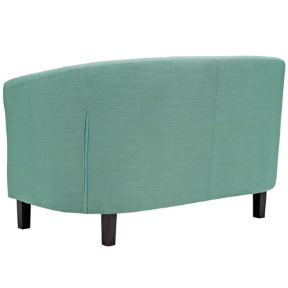 Prospect 2 Piece Upholstered Fabric Loveseat and Armchair Set, Fabric, Blue 14200