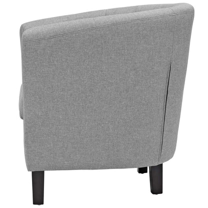 Prospect 2 Piece Upholstered Fabric Loveseat and Armchair Set, Fabric, Light Grey Gray 14201