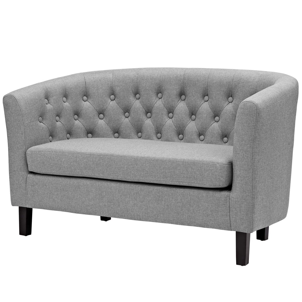 Prospect 2 Piece Upholstered Fabric Loveseat and Armchair Set, Fabric, Light Grey Gray 14201