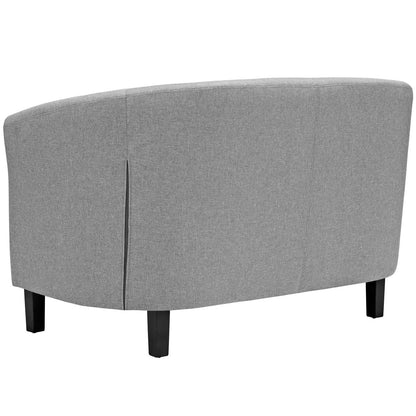 Prospect 2 Piece Upholstered Fabric Loveseat and Armchair Set, Fabric, Light Grey Gray 14201