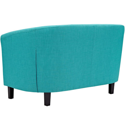 Prospect 2 Piece Upholstered Fabric Loveseat and Armchair Set, Fabric, Blue 14203