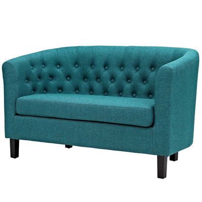 Prospect 2 Piece Upholstered Fabric Loveseat and Armchair Set, Fabric, Aqua Blue 14204