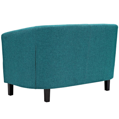 Prospect 2 Piece Upholstered Fabric Loveseat and Armchair Set, Fabric, Aqua Blue 14204
