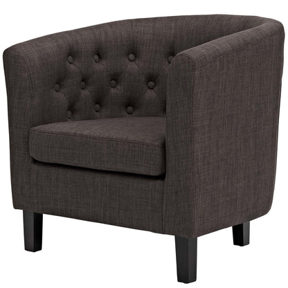 Prospect 3 Piece Upholstered Fabric Loveseat and Armchair Set, Fabric, Brown 14207
