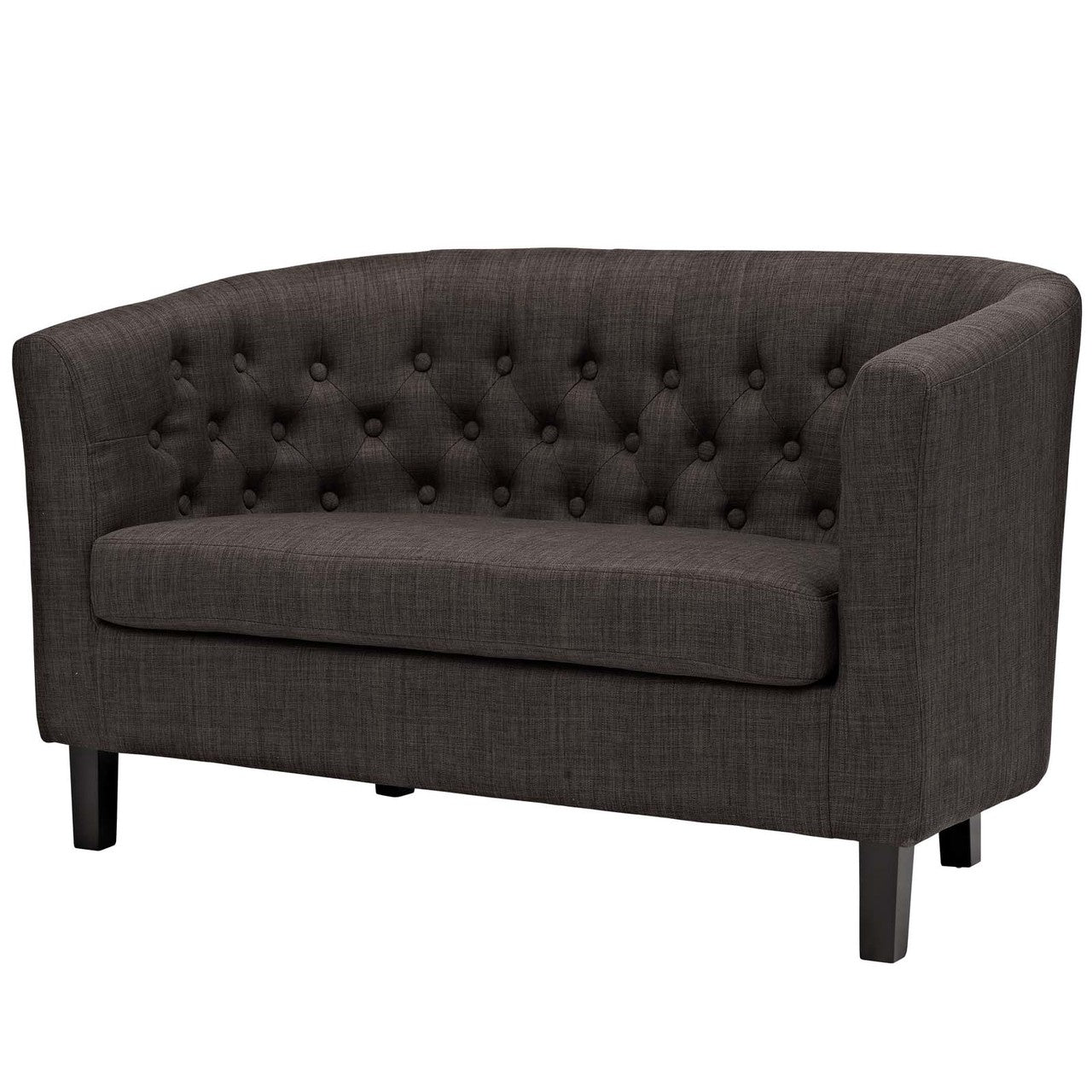 Prospect 3 Piece Upholstered Fabric Loveseat and Armchair Set, Fabric, Brown 14207