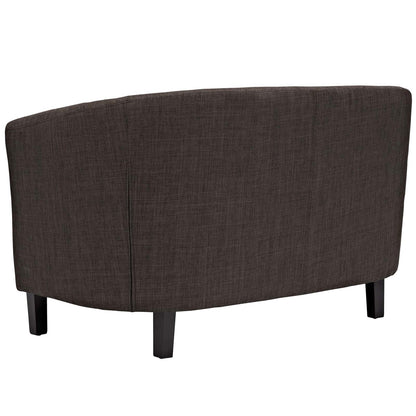 Prospect 3 Piece Upholstered Fabric Loveseat and Armchair Set, Fabric, Brown 14207