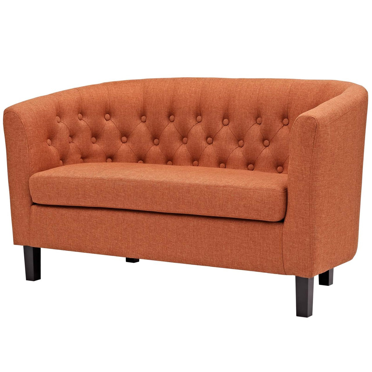Prospect 3 Piece Upholstered Fabric Loveseat and Armchair Set, Fabric, Orange 14212