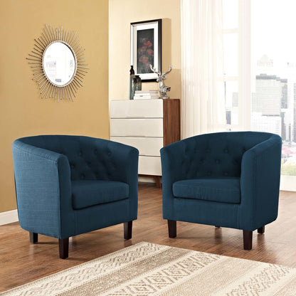 Prospect 2 Piece Upholstered Fabric Armchair Set, Fabric, Navy Blue 14215