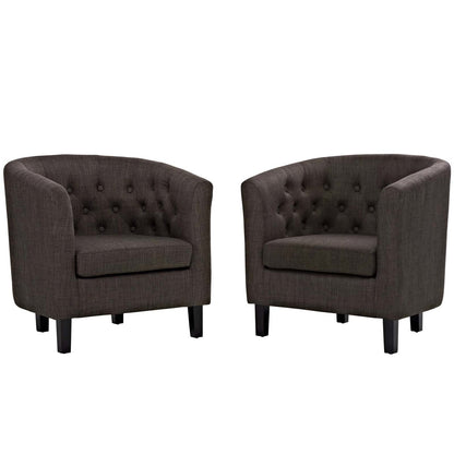 Prospect 2 Piece Upholstered Fabric Armchair Set, Fabric, Brown 14217