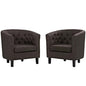 Prospect 2 Piece Upholstered Fabric Armchair Set, Fabric, Brown 14217