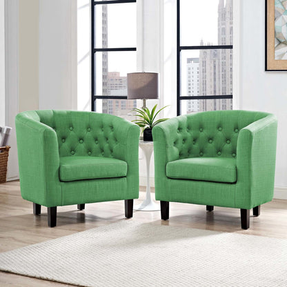 Prospect 2 Piece Upholstered Fabric Armchair Set, Fabric, Green 14218