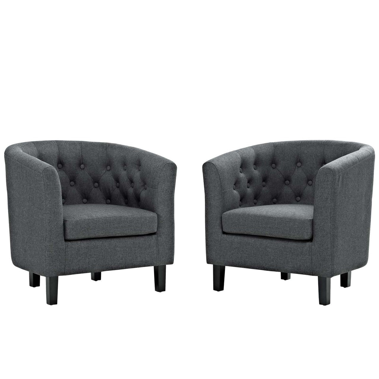 Prospect 2 Piece Upholstered Fabric Armchair Set, Fabric, Grey Gray 14219