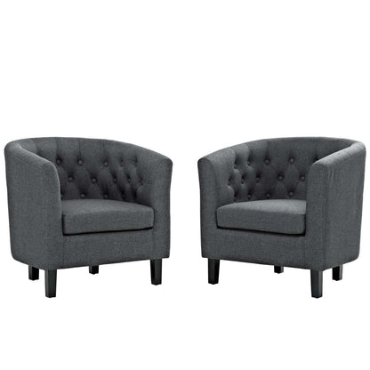 Prospect 2 Piece Upholstered Fabric Armchair Set, Fabric, Grey Gray 14219