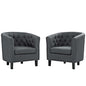 Prospect 2 Piece Upholstered Fabric Armchair Set, Fabric, Grey Gray 14219