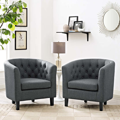 Prospect 2 Piece Upholstered Fabric Armchair Set, Fabric, Grey Gray 14219