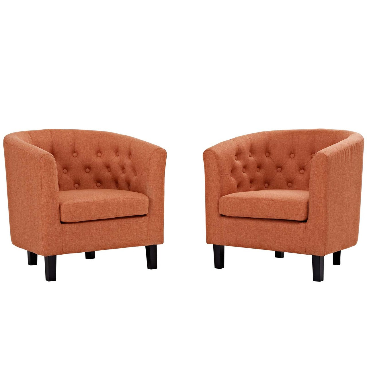 Prospect 2 Piece Upholstered Fabric Armchair Set, Fabric, Orange 14222