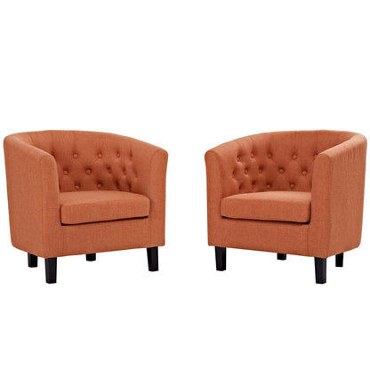 Prospect 2 Piece Upholstered Fabric Armchair Set, Fabric, Orange 14222
