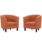 Prospect 2 Piece Upholstered Fabric Armchair Set, Fabric, Orange 14222