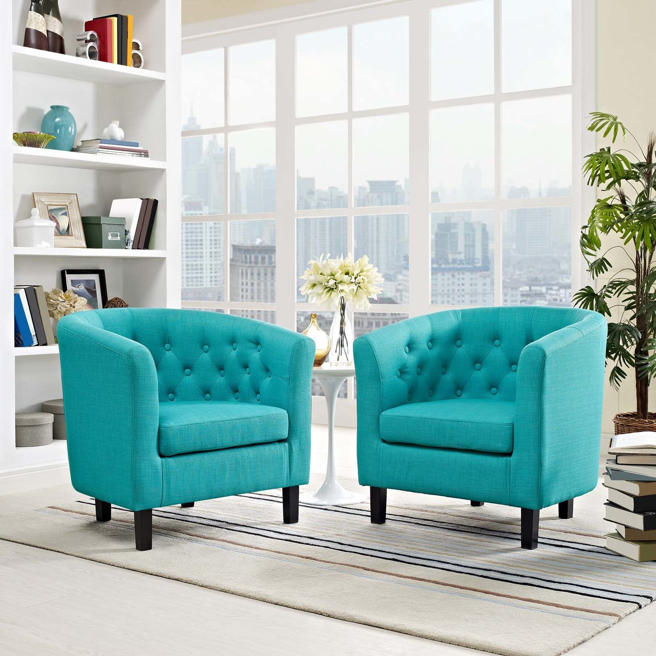 Prospect 2 Piece Upholstered Fabric Armchair Set, Fabric, Blue 14223