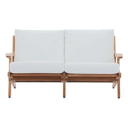 Saratoga 4 Piece Outdoor Patio Teak Set, Wood, White Natural 15054