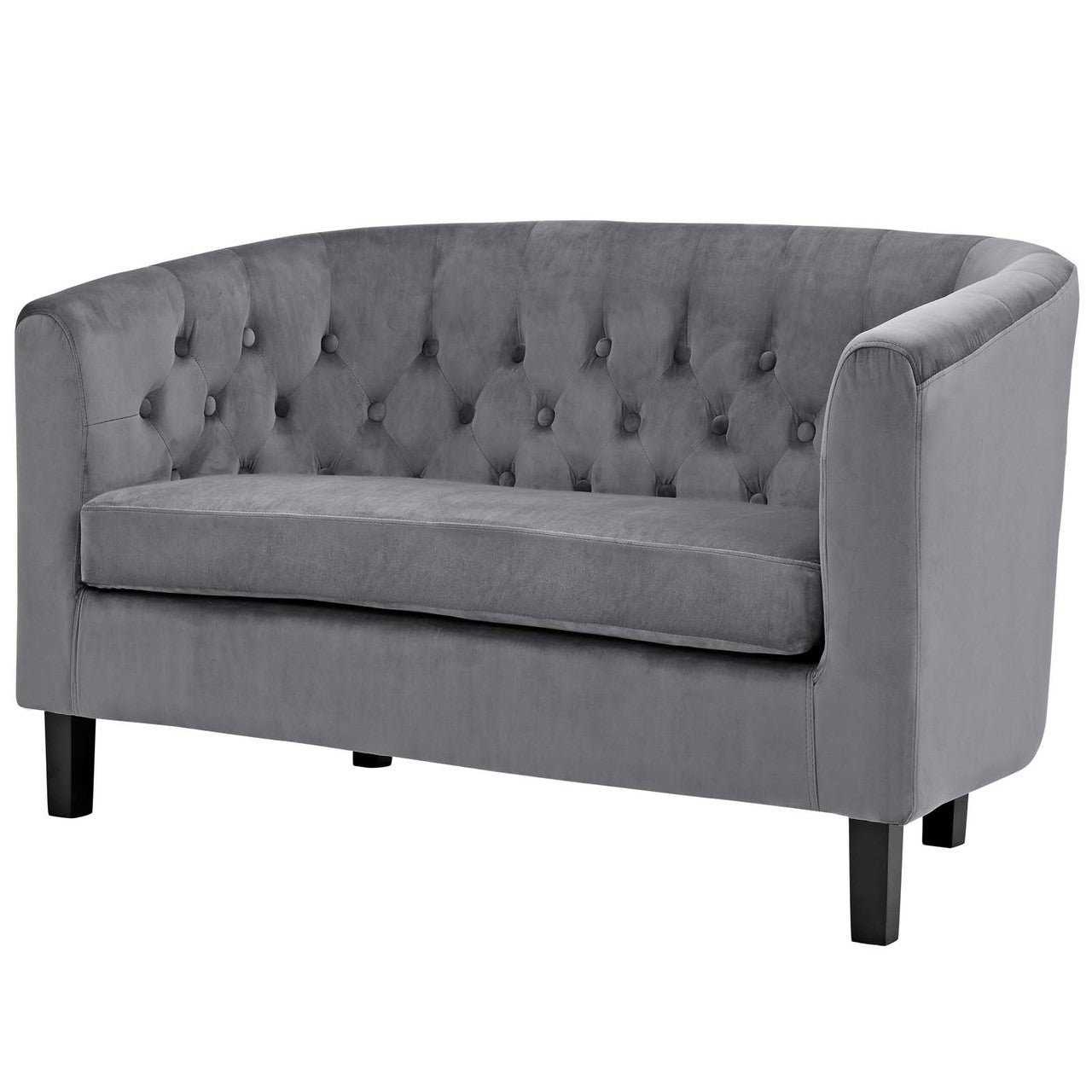 Prospect 3 Piece Velvet Loveseat and Armchair Set, Velvet Fabric, Grey Gray 14226