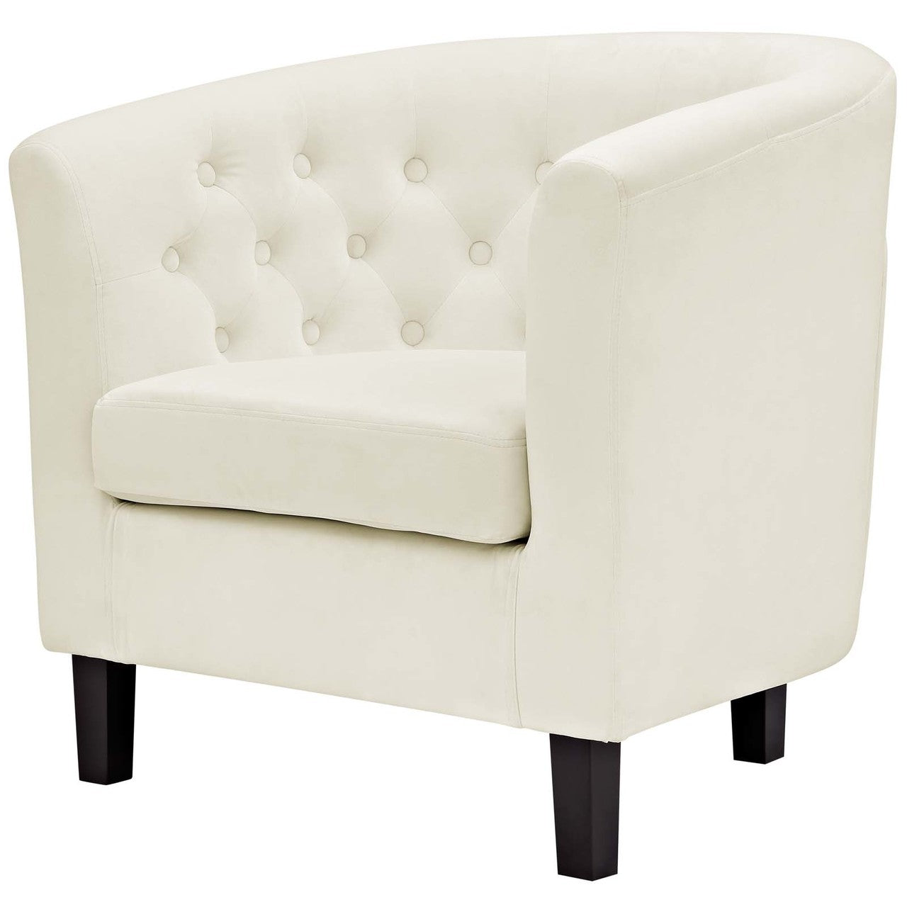 Prospect 3 Piece Velvet Loveseat and Armchair Set, Velvet Fabric, Ivory White 14227