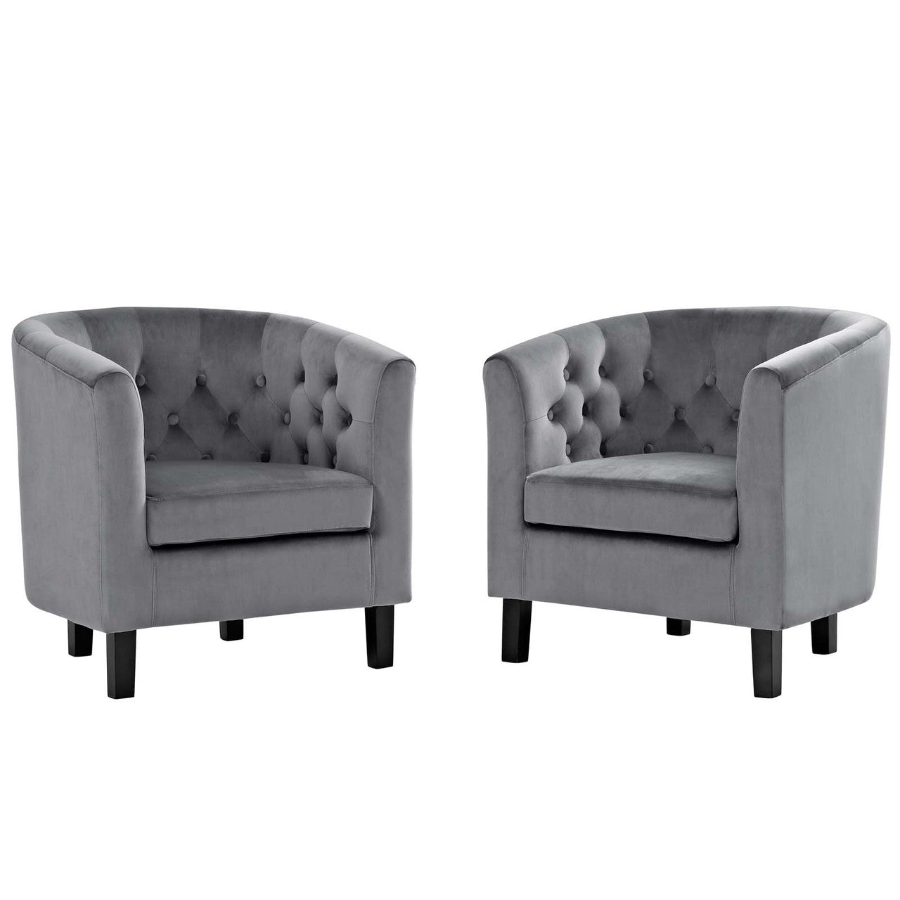 Prospect 2 Piece Velvet Armchair Set, Velvet Fabric, Grey Gray 14231