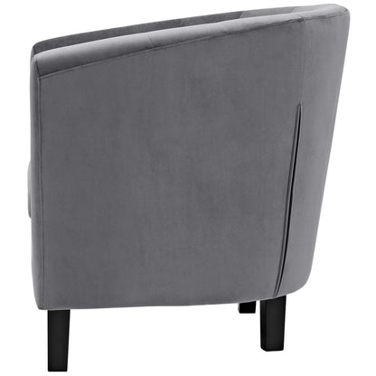 Prospect 2 Piece Velvet Armchair Set, Velvet Fabric, Grey Gray 14231