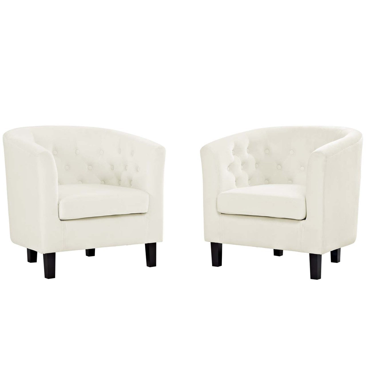 Prospect 2 Piece Velvet Armchair Set, Velvet Fabric, Ivory White 14232