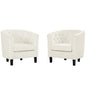 Prospect 2 Piece Velvet Armchair Set, Velvet Fabric, Ivory White 14232