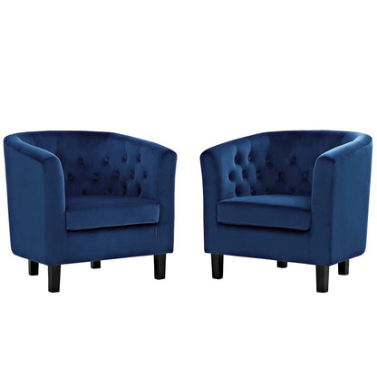 Prospect 2 Piece Velvet Armchair Set, Velvet Fabric, Navy Blue 14233
