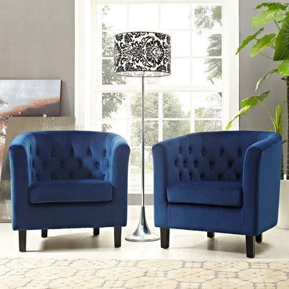 Prospect 2 Piece Velvet Armchair Set, Velvet Fabric, Navy Blue 14233