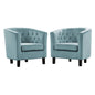 Prospect 2 Piece Velvet Armchair Set, Velvet Fabric, Blue 14234