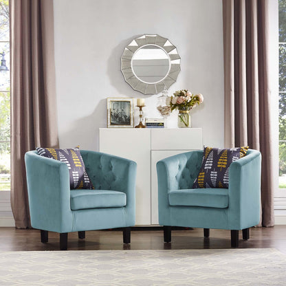 Prospect 2 Piece Velvet Armchair Set, Velvet Fabric, Blue 14234