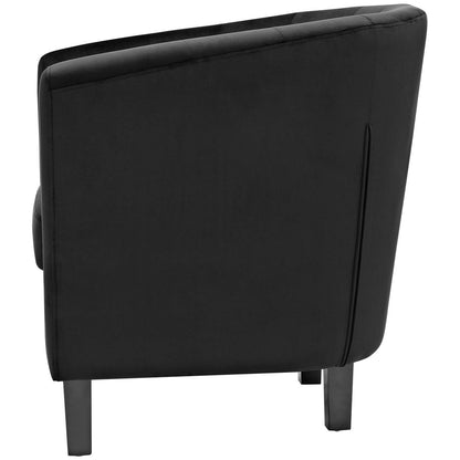 Prospect 2 Piece Velvet Loveseat and Armchair Set, Velvet Fabric, Black 14235