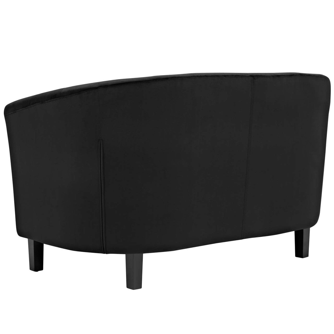 Prospect 2 Piece Velvet Loveseat and Armchair Set, Velvet Fabric, Black 14235