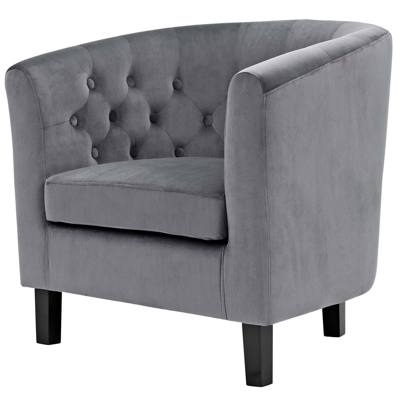 Prospect 2 Piece Velvet Loveseat and Armchair Set, Velvet Fabric, Grey Gray 14236