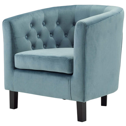 Prospect 2 Piece Velvet Loveseat and Armchair Set, Velvet Fabric, Blue 14239