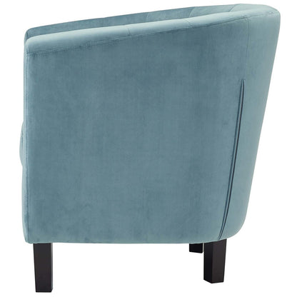 Prospect 2 Piece Velvet Loveseat and Armchair Set, Velvet Fabric, Blue 14239