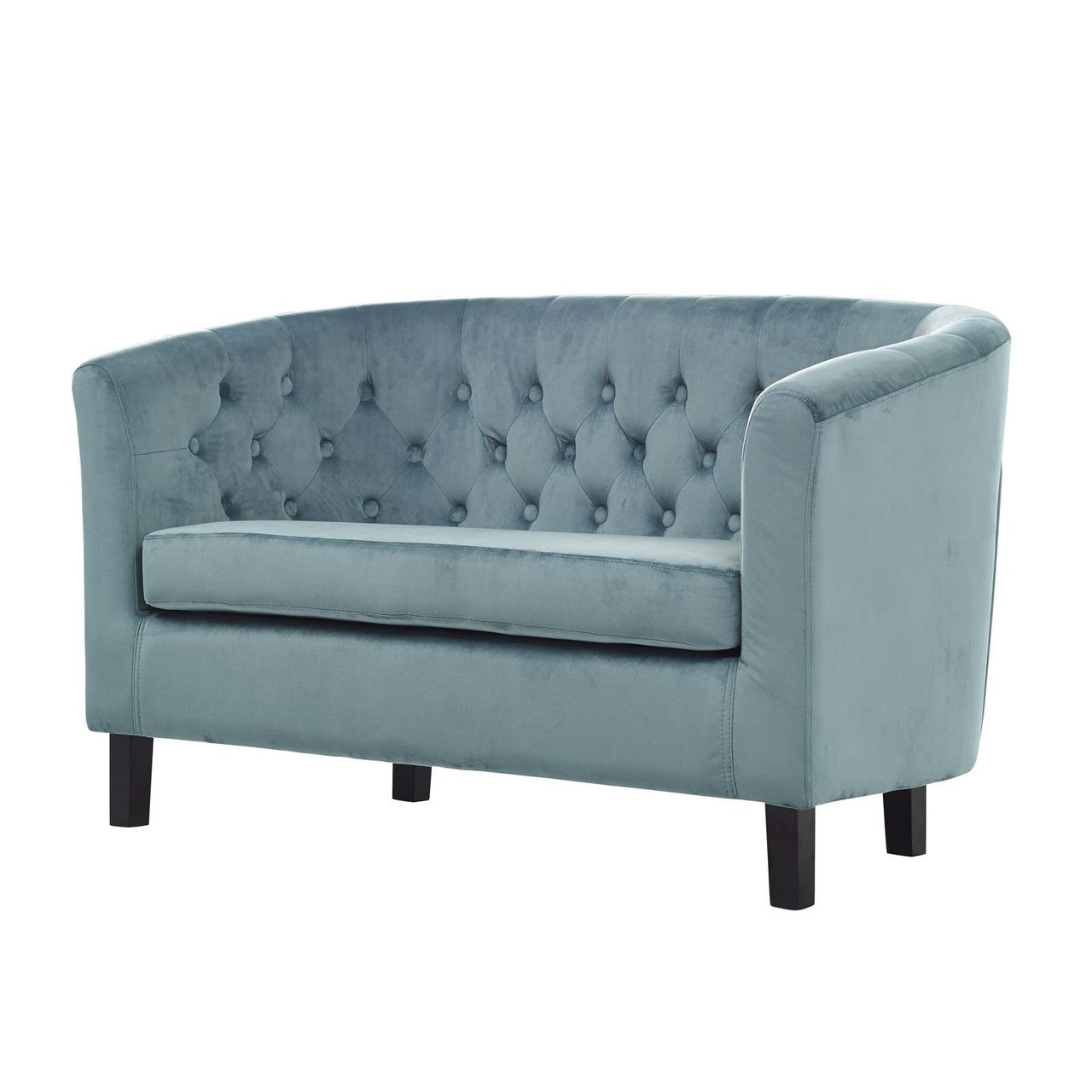 Prospect 2 Piece Velvet Loveseat and Armchair Set, Velvet Fabric, Blue 14239