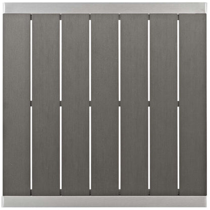 Shore 3 Piece Outdoor Patio Aluminum Outdoor Pub Set, Aluminum Metal Steel, Grey Gray 14242