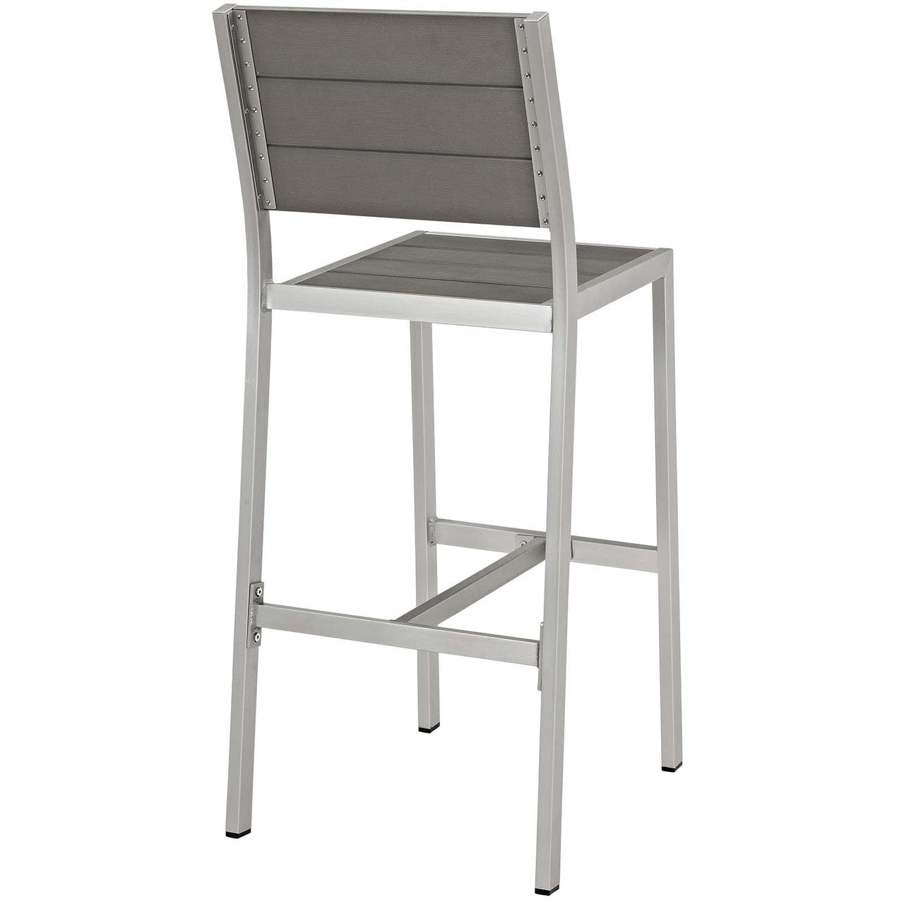 Shore 3 Piece Outdoor Patio Aluminum Outdoor Pub Set, Aluminum Metal Steel, Grey Gray 14243