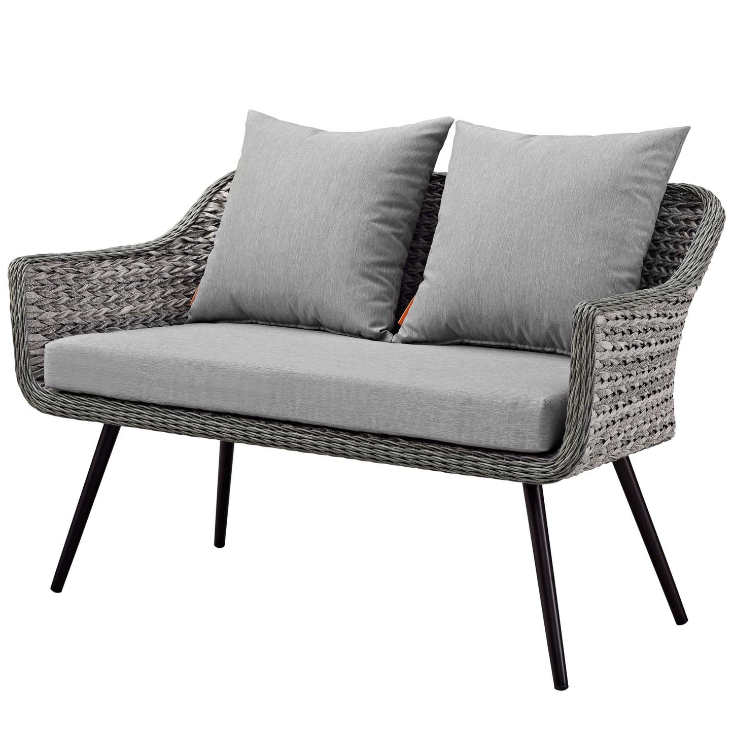 Endeavor 3 Piece Outdoor Patio Wicker Rattan Sectional Sofa Set, Aluminum Fabric Wicker Rattan, Grey Gray, 17988