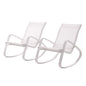 Traveler Rocking Lounge Chair Outdoor Patio Mesh Sling Set of 2, Aluminum Metal Steel, White 15690