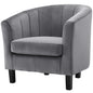 Prospect Channel Tufted Upholstered Velvet Armchair, Velvet Fabric, Grey Gray 15056