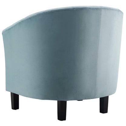 Prospect Channel Tufted Upholstered Velvet Armchair, Velvet Fabric, Light Blue 15057