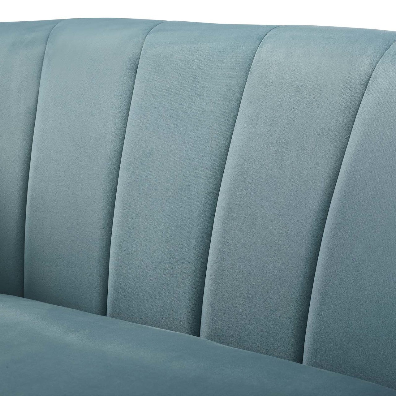 Prospect Channel Tufted Upholstered Velvet Armchair, Velvet Fabric, Light Blue 15057