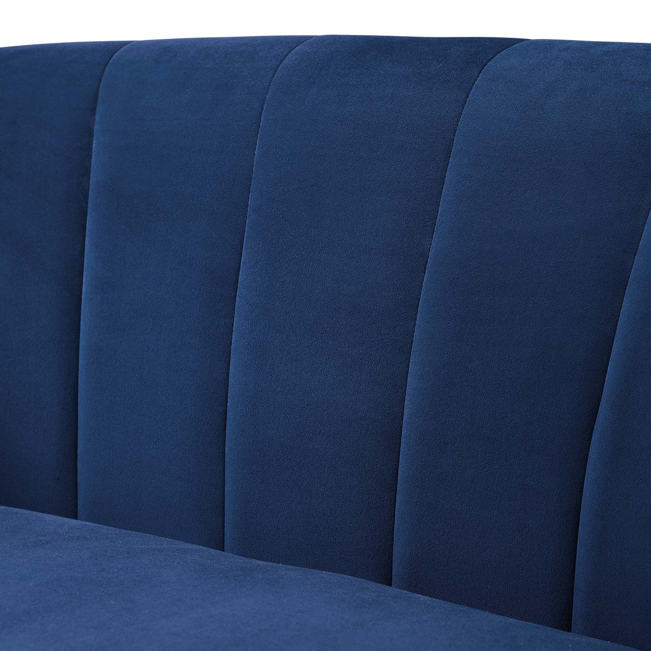 Prospect Channel Tufted Upholstered Velvet Armchair, Velvet Fabric, Navy Blue 15058