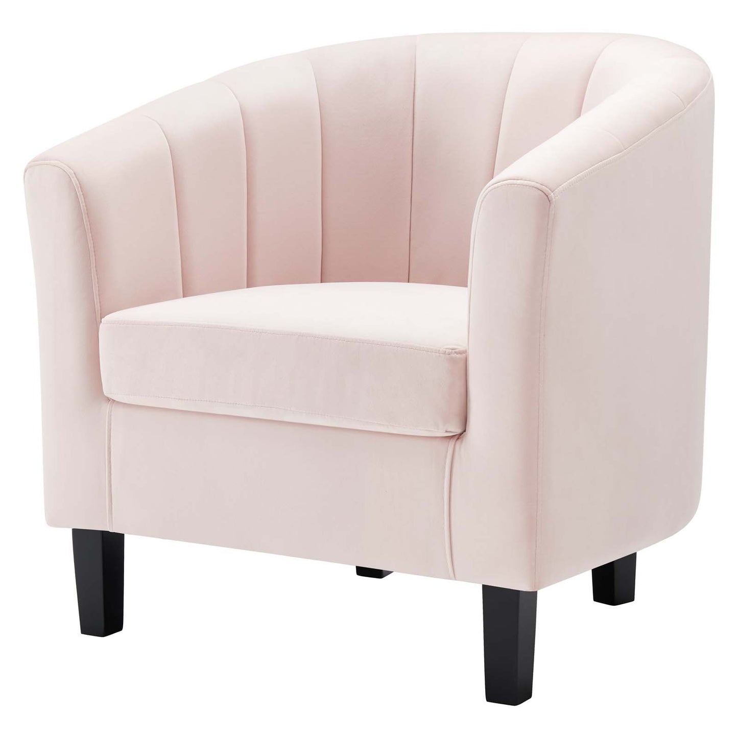 Prospect Channel Tufted Performance Velvet Armchair, Velvet, Pink, 18154